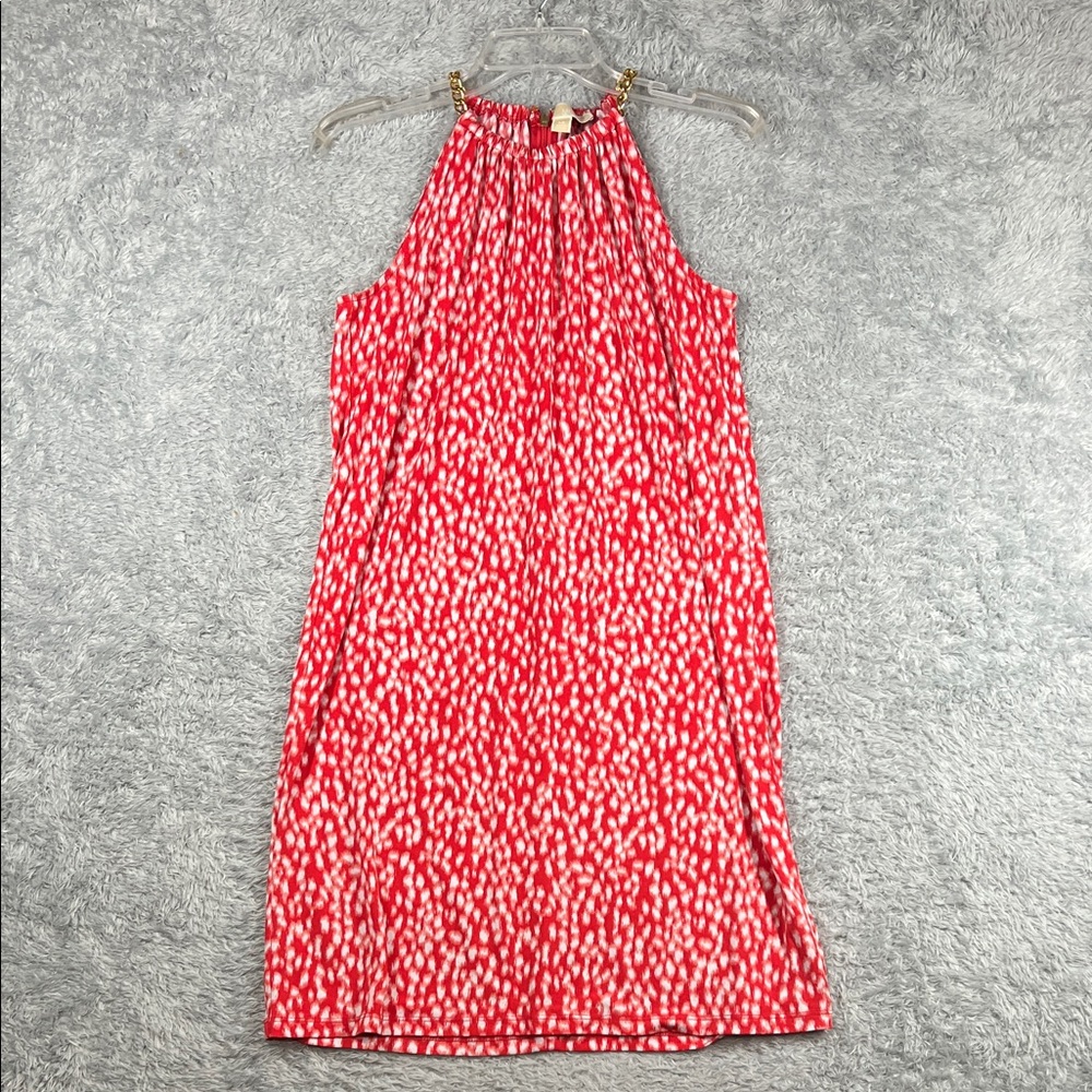 Michael Kors Red and White Midi Dress